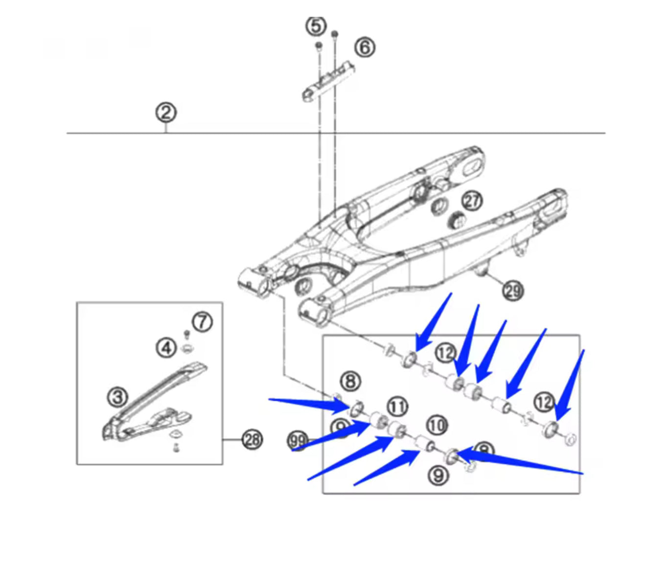 Schwingenlager Set / komplett