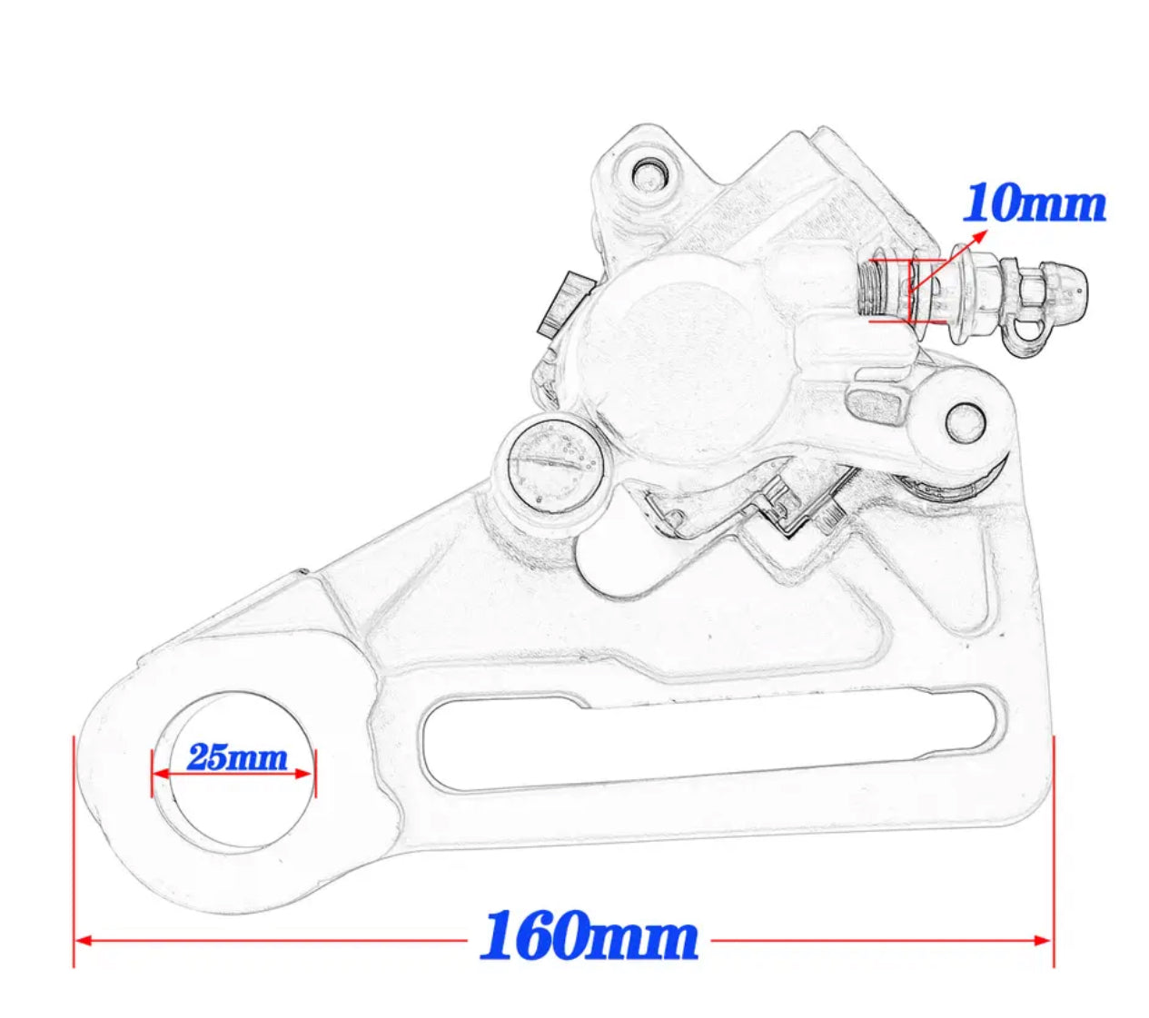 Bremssattel hinten mit Adapter