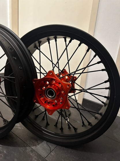 Supermoto Felgensatz Schwarz/ Orange - SMParts