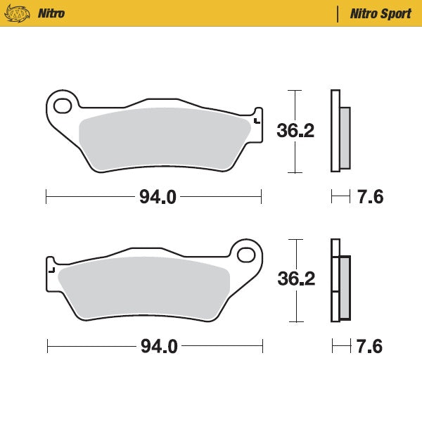 Moto-Master Nitro Sport Bremsbeläge – Offroad – 93022 – KTM / SHERCO / GASGAS / TM RACING / YAMAHA / ALFER / BMW / HUSABERG / VERTEMATI / BENELLI / CCM / HIGHLAND / KRAM-IT / MAICO / PRAGA / SWM / VOR / WRM