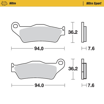 Moto-Master Nitro Sport Bremsbeläge – Offroad – 93022 – KTM / SHERCO / GASGAS / TM RACING / YAMAHA / ALFER / BMW / HUSABERG / VERTEMATI / BENELLI / CCM / HIGHLAND / KRAM-IT / MAICO / PRAGA / SWM / VOR / WRM