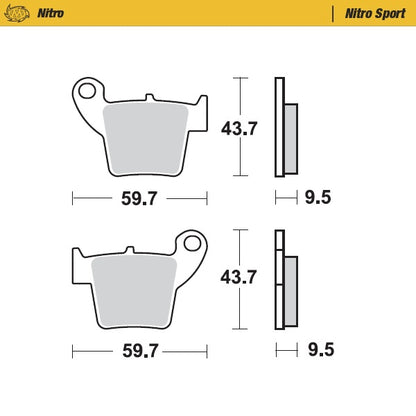 Moto-Master Nitro Sport Bremsbeläge – Offroad – 94322 – HONDA / TM RACING / FANTIC / KOVE / SUR-RON