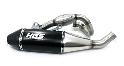 HGS Viertakt-Komplettanlage XF-423 – KTM SX-F 450 / Husqvarna FC 450 2023–2026 – Titan-Rohr / Carbon-Endkappe / Schwarz