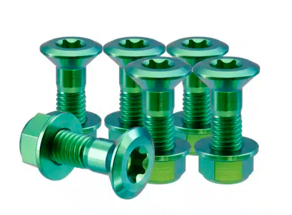 Titanium Kettenrad schrauben m8x30mm + 6x m8 Titan Mutter diverse Farben