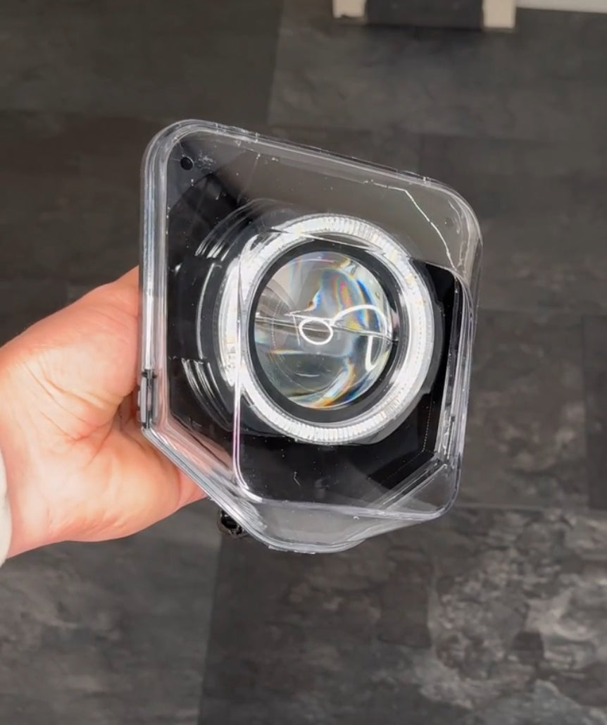 Husqvarna Angel Eye LED Scheinwerfer mit klarem Lichtkranz für Motorrad