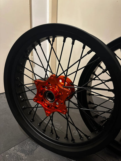 Supermoto Felgensatz Schwarz/ Orange - SMParts