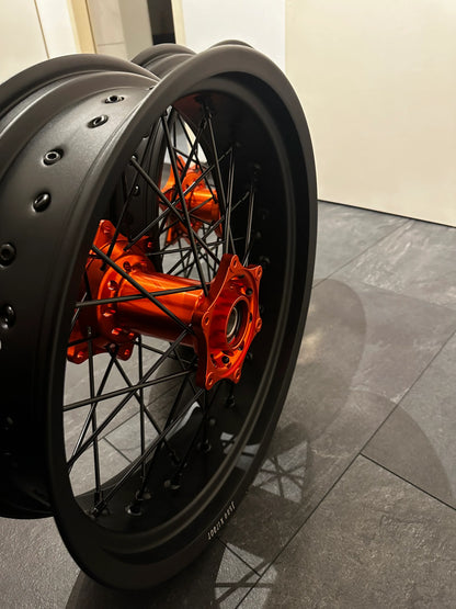 Supermoto Felgensatz Schwarz/ Orange - SMParts