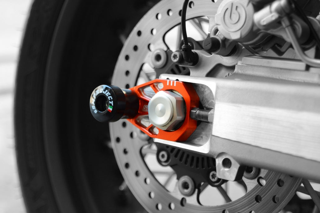 SM Project Achsblöcke mit Sturzpads KTM / Husqvarna / GasGas – Orange
