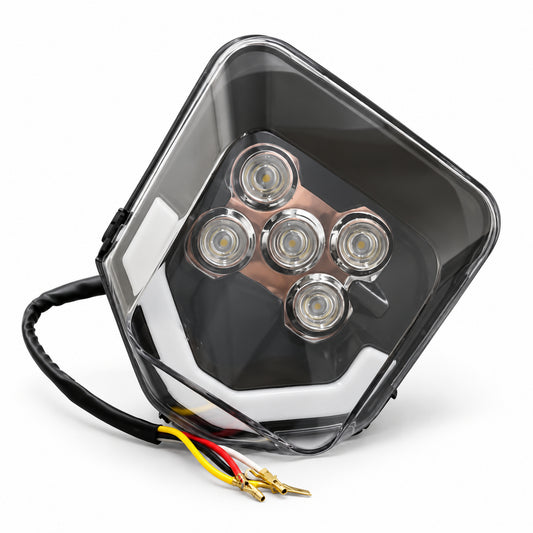 LED- Scheinwerfer Husqvarna E- Prüfzeichen – Produktansicht vor weißem Hintergrund