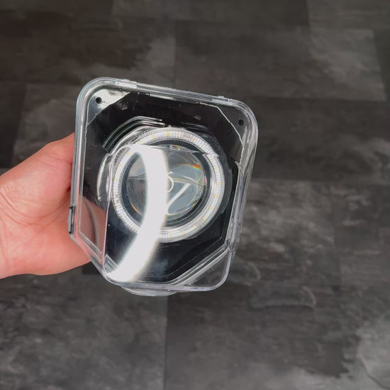 Husqvarna Angel Eye LED Scheinwerfer mit klarem Lichtkranz für Motorrad 02