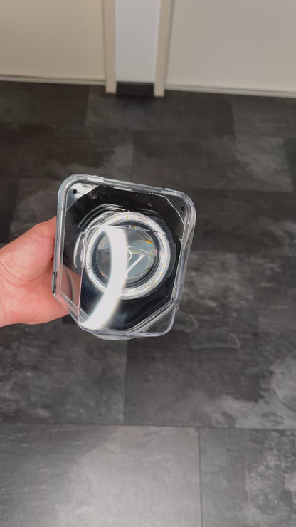 Husqvarna Angel Eye LED Scheinwerfer mit klarem Lichtkranz für Motorrad 02