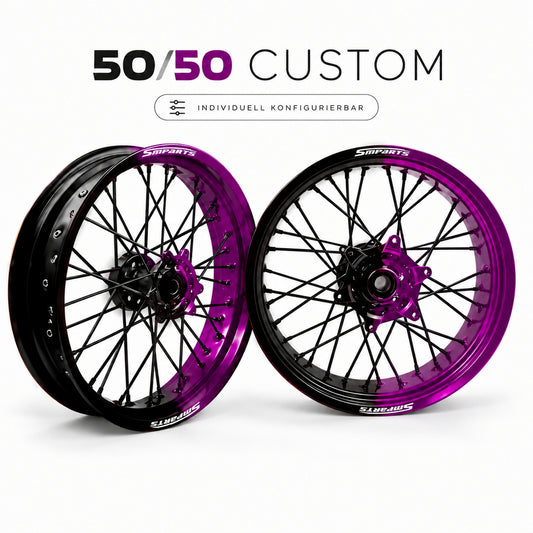 50/50 Custom SMParts Felgensatz mit schwarzen Speichen